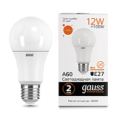 Лампа светодиодная 12 Вт E27 A60 3000K 1130Лм LED Грушевидная Elementary 23212 GAUSS