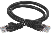 Шнур коммутационный (патч-корд) кат. 5Е UTP LSZH 1м черный PC09-C5EUL-1M ITK