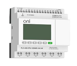 Модуль ЦПУ ПЛК 430 12 DI 6 RO 220В AC с Ethernet портом с экраном ONI  PLC-430-CPU-12D06R-1AC-00