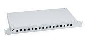 Кросс бокс оптический 19" на 16 SC (LC duplex) со сплайс-кассетой и КДЗС (без пигтейлов) FO-19-16SC 7035c Cabeus