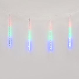 Гирлянда Занавес Метеор 2х0,5м 240Led 8 подвесов мульти свет прозрач провод 1,5м соединяемый IP44 ULD-E2405 11122 Uniel