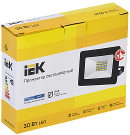 Прожектор светодиодный уличный LED 30 Вт СДО06-30 черный 2400Лм IP65 6500K LPDO601-30-65-K02 IEK