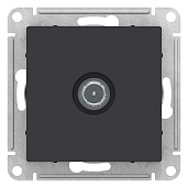 Розетка TV телевизионная Atlasdesign скрытой установки проходная 4DB механизм карбон ATN001092 Systeme Electric