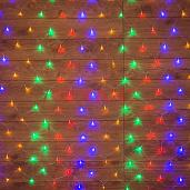 Гирлянда Сеть 1,5х1,5м 150Led мульти свет эффект мерцания прозрачный провод IP20 215-129 Neon-Night