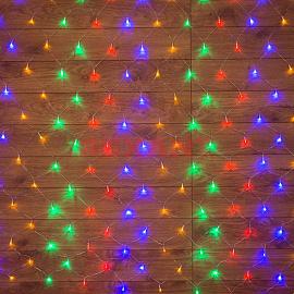 Гирлянда Сеть 1,5х1,5м 150Led мульти свет эффект мерцания прозрачный провод IP20 215-129 Neon-Night
