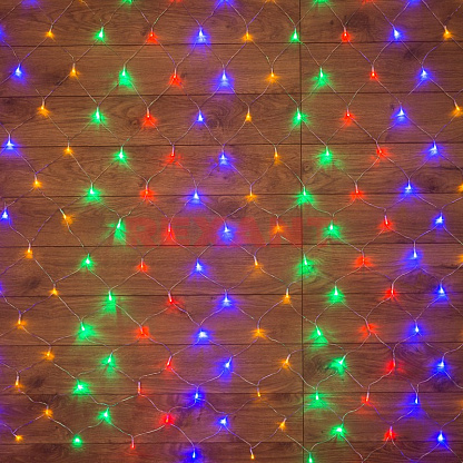 Изображение товара Гирлянда Сеть 1,5х1,5м 150Led мульти свет эффект мерцания прозрачный провод IP20 215-129 Neon-Night
