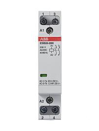 Контактор ESB20-20N-06 модульный (20А АС-1, 2НО), катушка 230В AC/DC