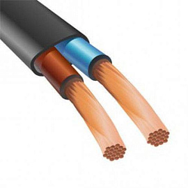 Провод ШВВП 2х0,5 черный Дмитров-Кабель (5м)