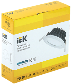Светильник LED ДВО 1802 PRO белый круг 20Вт 4000K IP40 IEK