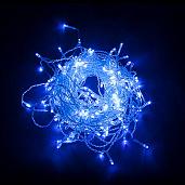 Гирлянда Занавес 3х3м 480Led синий свет прозрачный провод 3м IP44 CL24 41628 Feron