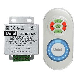 Контроллер ULC-R22-DIM White для управления яркостью одноцветных светодиодных источников света с пультом с ДУ, белый. Упаковка — блистер. 05947 Uniel