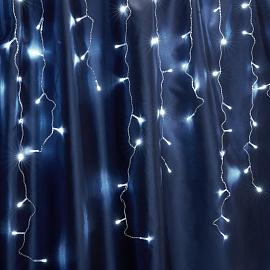 Гирлянда Бахрома  4,5х0,7м 200Led холодный свет 5000К прозрачный провод 3м соединение до 5шт IP44 CL22 32344 Feron