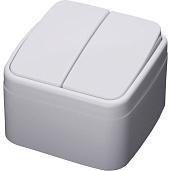 Выключатель двухклавишный BASIC открытой установки 10А 250В белый PSW10-42-20 39032 STEKKER