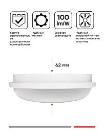 Светильник светодиодный ЖКХ круг ДПО-2010 15Вт 6500K IP65  PROxima BKL-2010-R-15-6500 EKF