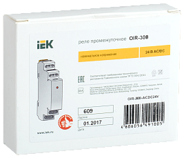 Промежуточное реле OIR 3 конт 8А 24В AC/DC OIR-308-ACDC24V IEK