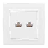 Розетка RJ45+RJ11 компьютерная+телефонная Минск скрытой установки в сборе белый ERK00-135-10 EKF