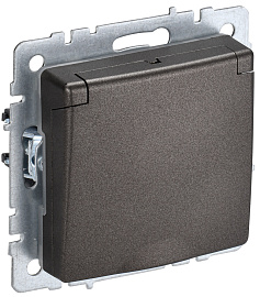 Розетка 1-м с/з со шторками и крышкой  IP44 бронза мех-м BRITE РСбш10-3-44-БрТБ BR-R16-16-44-K45 IEK