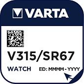 Элемент питания V315 (SR716SW, SR67) д/часов (00315 101 111) батарейка оксид-серебряная 315101111 VARTA