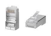 Коннектор RJ-45 под витую пару, категория 5e, экранированный, универсальный (100 шт в упак.) WRline WR-8P8C-5E-SH