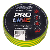 Изолента ПВХ желто-зеленая 19мм 20м полосатая 9775 Pro-Line