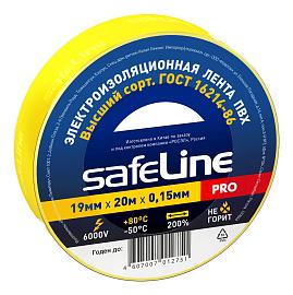 Изолента ПВХ желтая 19х20м 9367 Safeline