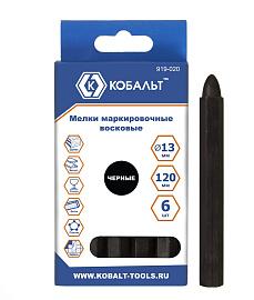 Мелки маркировочные восковые, черные, 120 мм (6 шт) коробка  КОБАЛЬТ 919-020