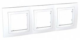Рамка для розеток и выключателей с декоративным элементом Unica трехпостовая белый MGU2.006.18 Schneider Electric