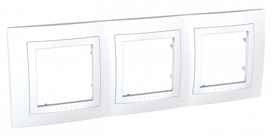 Изображение товара Рамка для розеток и выключателей Unica Schneider Electric трёхпостовая белая