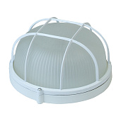 Светильник настенный промышленный 1102 НБП 03-100-002 круг белый 255 мм с решеткой 1*100Вт Е27 IP54 Свет СПб