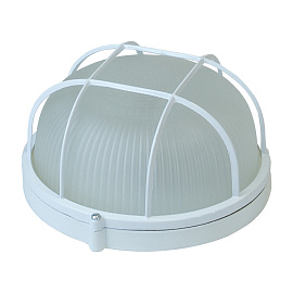 Светильник настенный промышленный 1102 НБП 03-100-002 круг белый 255 мм с решеткой 1*100Вт Е27 IP54 Свет СПб