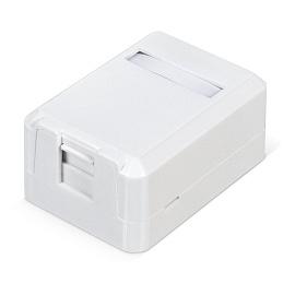 Корпус настенной розетки для установки 1-ой вставки типа Keystone Jack, цвет белый WRline WR-MB-1