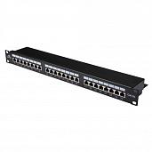 Панель коммутацинная кат.5е, FTP, 19", 1U, 24хRJ45, 568A/В, черный DR-4101 DATAREX
