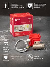 Кран шаровой с электроприводом 1/2 дюйма AquaExpert 220V EKF PROxima