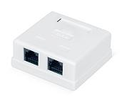 Розетка компьютерная RJ-45 категория 5e неэкранированная двойная внешняя Dual IDC белый WRline WR-WS-8P8C-C5E-2