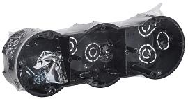 Коробка КМ40009 установочная 3х местная для твердых стен 212х70х45 (с саморезами)