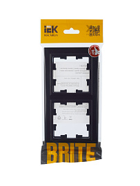 Рамка 2-местная РУ-2-БрЧ черный BR-M22-K02 BRITE  IEK