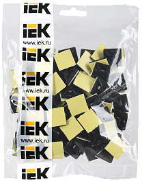 Площадка самоклеящаяся 20х20 черная под хомуты (100шт) IEK