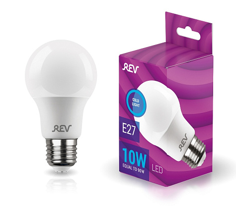 Изображение товара Лампа светодиодная 10 Вт E27 A60 6500К 800Лм матовая 230В грушевидная 32528 4 REV