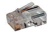 Коннектор RJ45(8P8C) PLUG-8P8C-U-C5-100 под витую пару кат.5e универсальный (100 шт) 49377 Hyperline