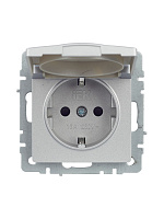 Изображение товара Розетка  с з/к/ш с кр. 16А IP44 РСбш10-3-44-БрА алюминий BRITE  BR-R16-16-44-K47 IEK