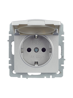 Изображение товара Розетка с з/к/ш IP44 16А алюминий BRITE IEK