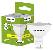 Лампа светодиодная MR16 софит 8Вт 230В 3000К GU5.3 GENERICA