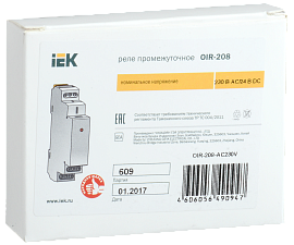 Реле промежуточное модульное OIR 2 контакта 8А 230В AC OIR-208-AC230V IEK