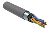 Витая пара экранированная F/UTP кат.5e 4x2x0,51 (24 AWG) PVC Серая одножильная внутренняя LC1-C5E04-311 ITK (5м)