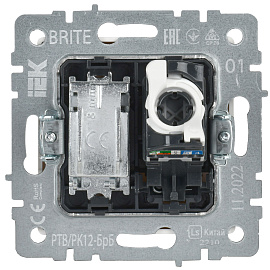 Розетка ТВ+комп. TV+RJ45 кат.5E белый мех-м BRITE РТВ/РК12-БрБ BR-AK20-1-K01 IEK