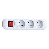 Колодка 3GS-SMART 3-х местная с заземлением c выключателем 16А 5430 4690612010489 IN HOME