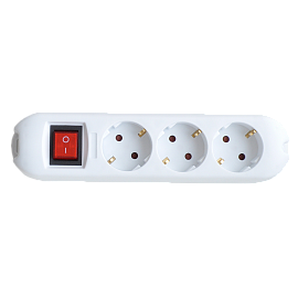 Колодка 3GS-SMART 3-х местная с заземлением  c выключателем 16А 5430 4690612010489 IN HOME