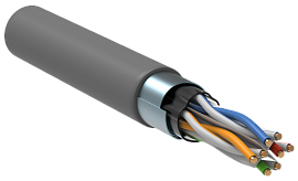 Витая пара экранированная F/UTP кат.6 4x2x0,57 (23 AWG) PVC Серая одножильная внутренняя LC1-C604-311 ITK (9м)