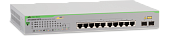 Коммутатор веб-смарт, 8*10/100/1000TX + 2 Combo*1000T/SFP, без вент., 8 портов POE 75 Вт AT-GS950/10PS-50 Allied Telesis
