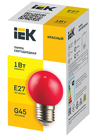 LIGHTING Лампа светодиодная декоративная G45 шар 1Вт 230В красный E27 IEK